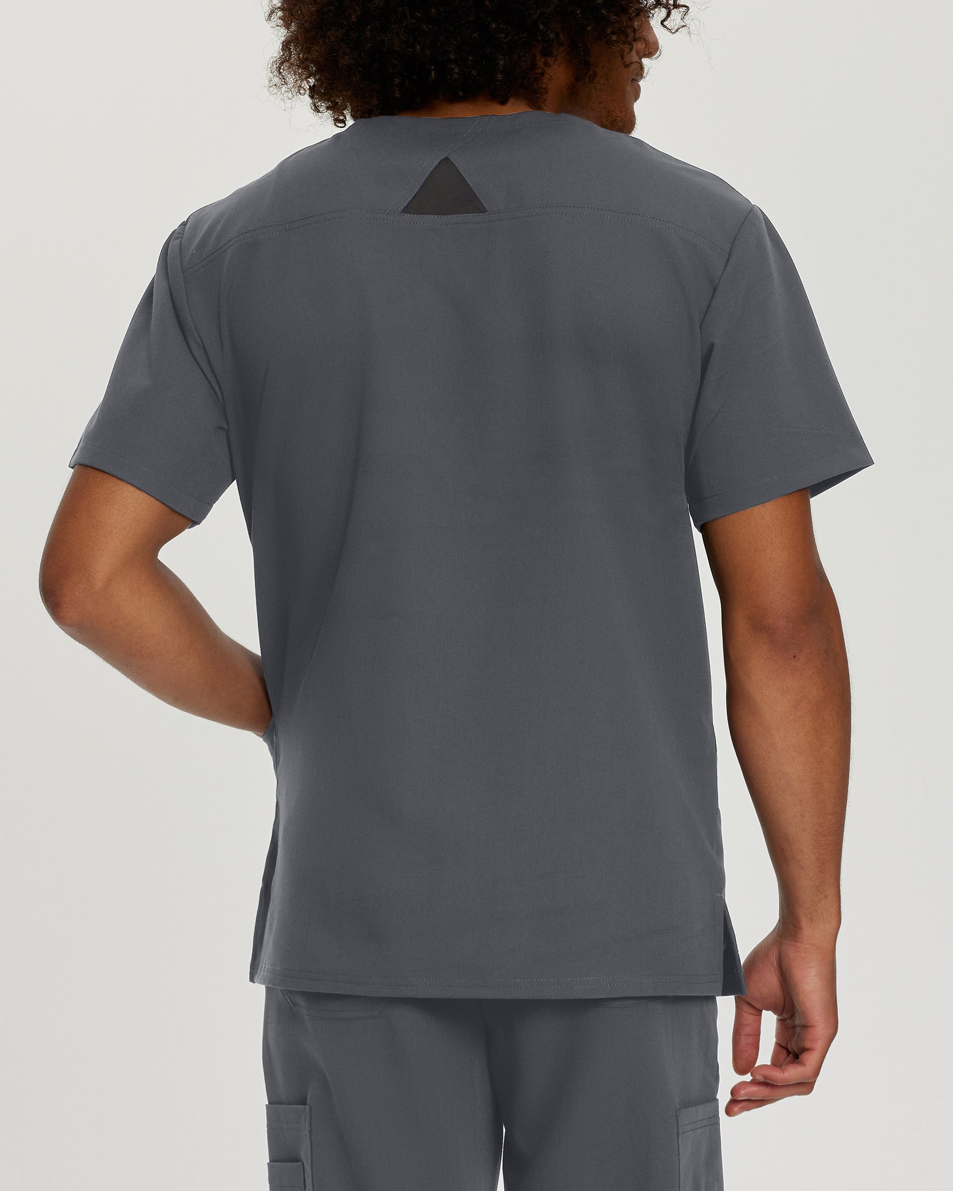 V-Tess 2207 Men's 3 Pocket V Neck Scrub Top Dark Pewter Image