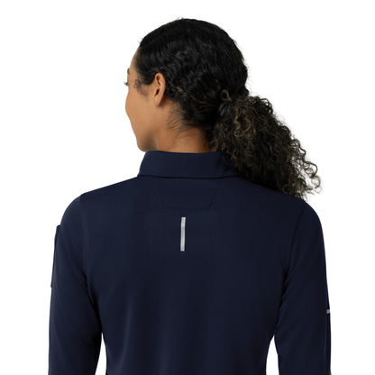 Rugged Flex C12129 Women's Heavyweight Long Sleeve Polo Scrub Top Dark Navy