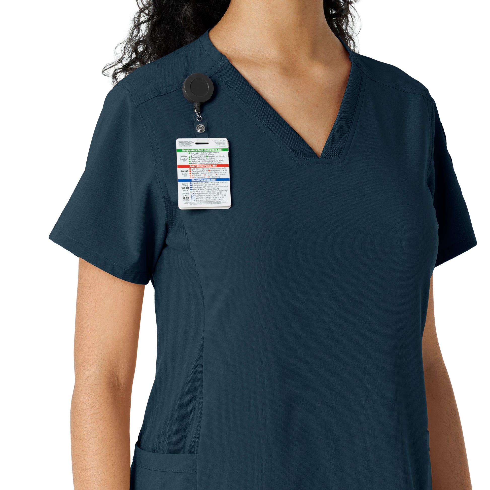 Force Cross-Flex C13310 Knit Panel Scrub Top Navy Model Image Alternate | Carhartt