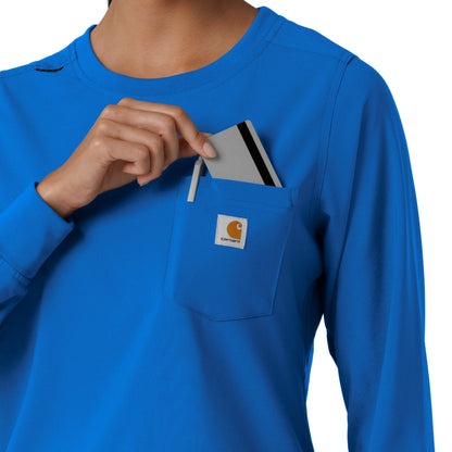 Force Cross-Flex C13610 Women's Crew Neck Long Sleeve Scrub Top Royal