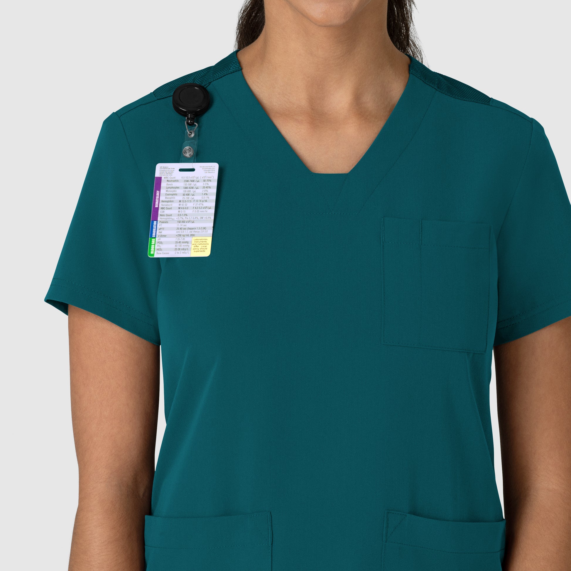 Nova 6132 Flex-n-Reach V-Neck Scrub Top Caribbean Model Image Alternate | Wink