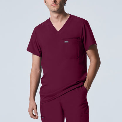 Forward LT111 Men's 2 Pocket V Neck Scrub Top Wine Image