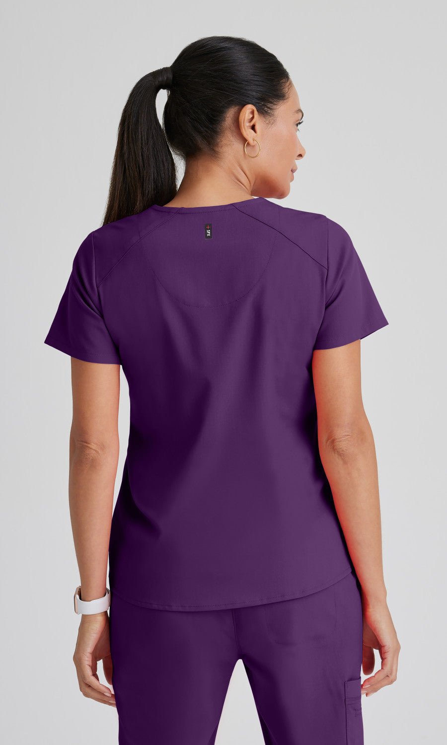 Grey's Anatomy Stretch GRST011 Emma Scrub Top Eggplant