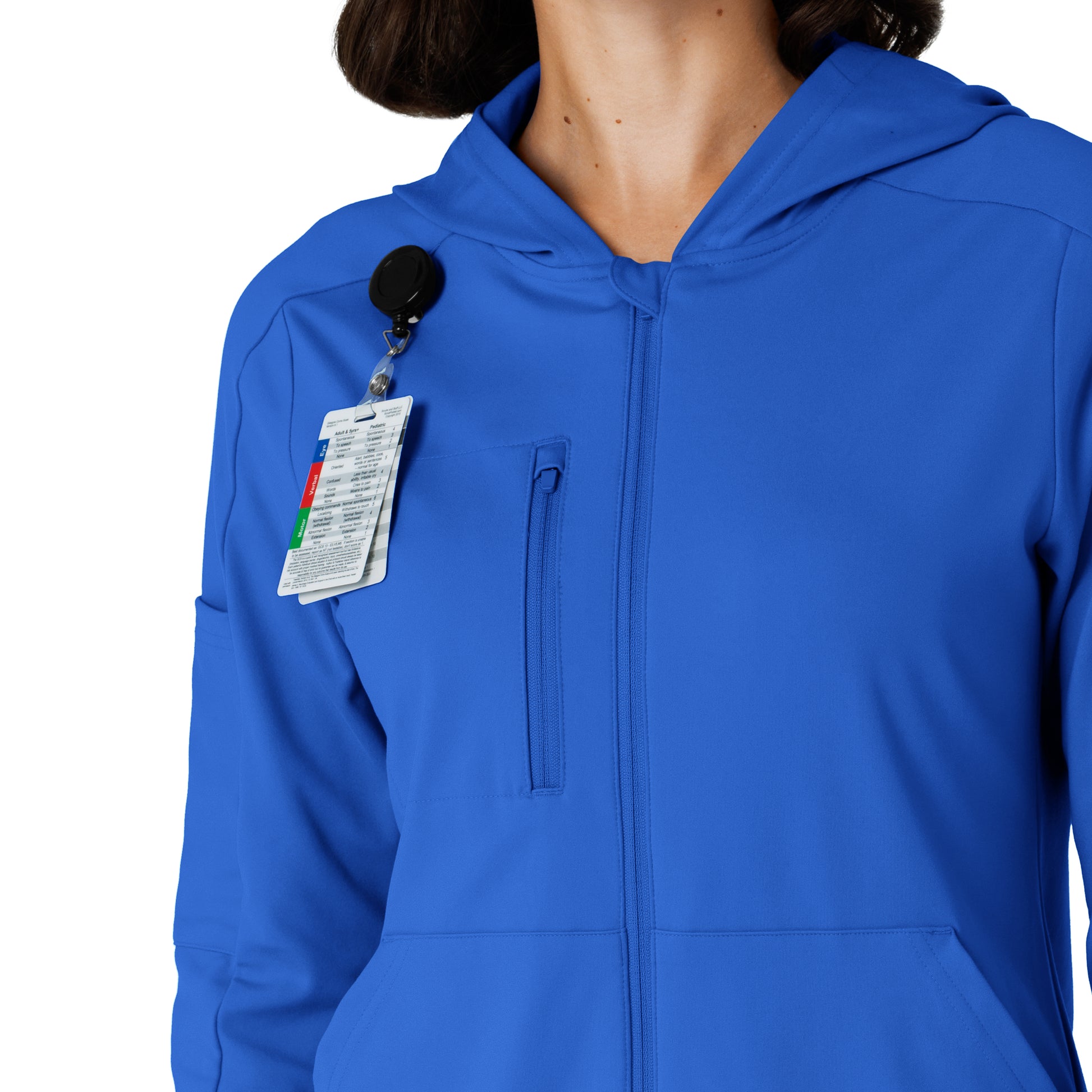 RENEW 8159 Knit Women’s Zip Hoodie Royal Model Image Alternate | Wink