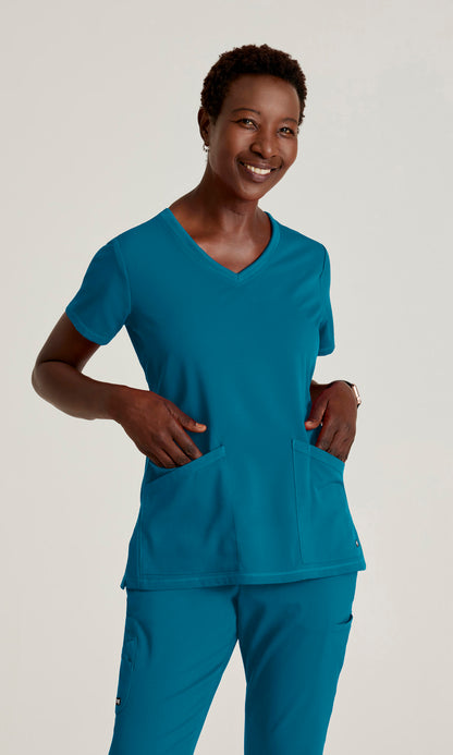 Grey's Anatomy Stretch GRST045 Serena Scrub Top Bahama