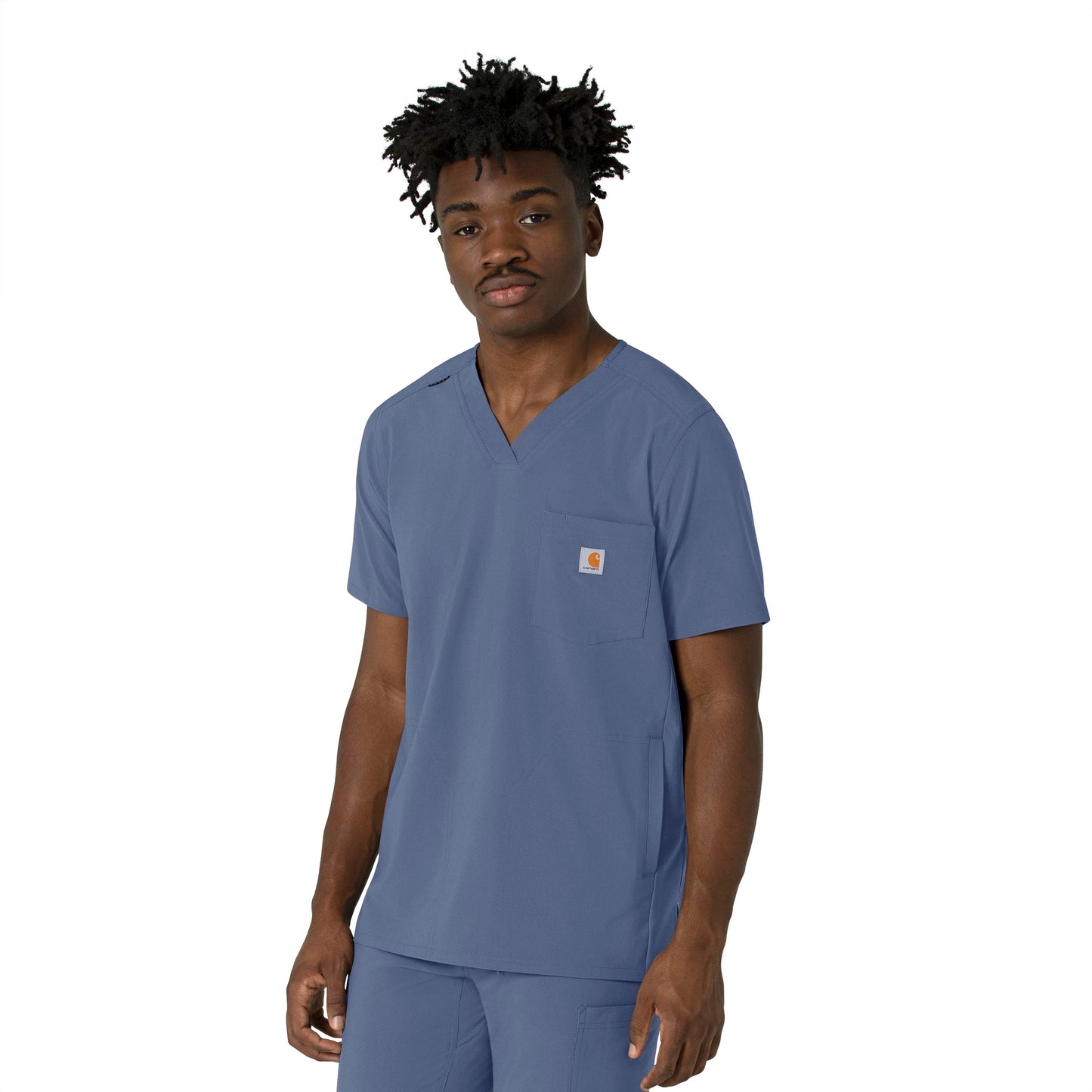 Force Cross-Flex C16410 Men's V-Neck Scrub Top Riverside Model Image Right Side | Carhartt