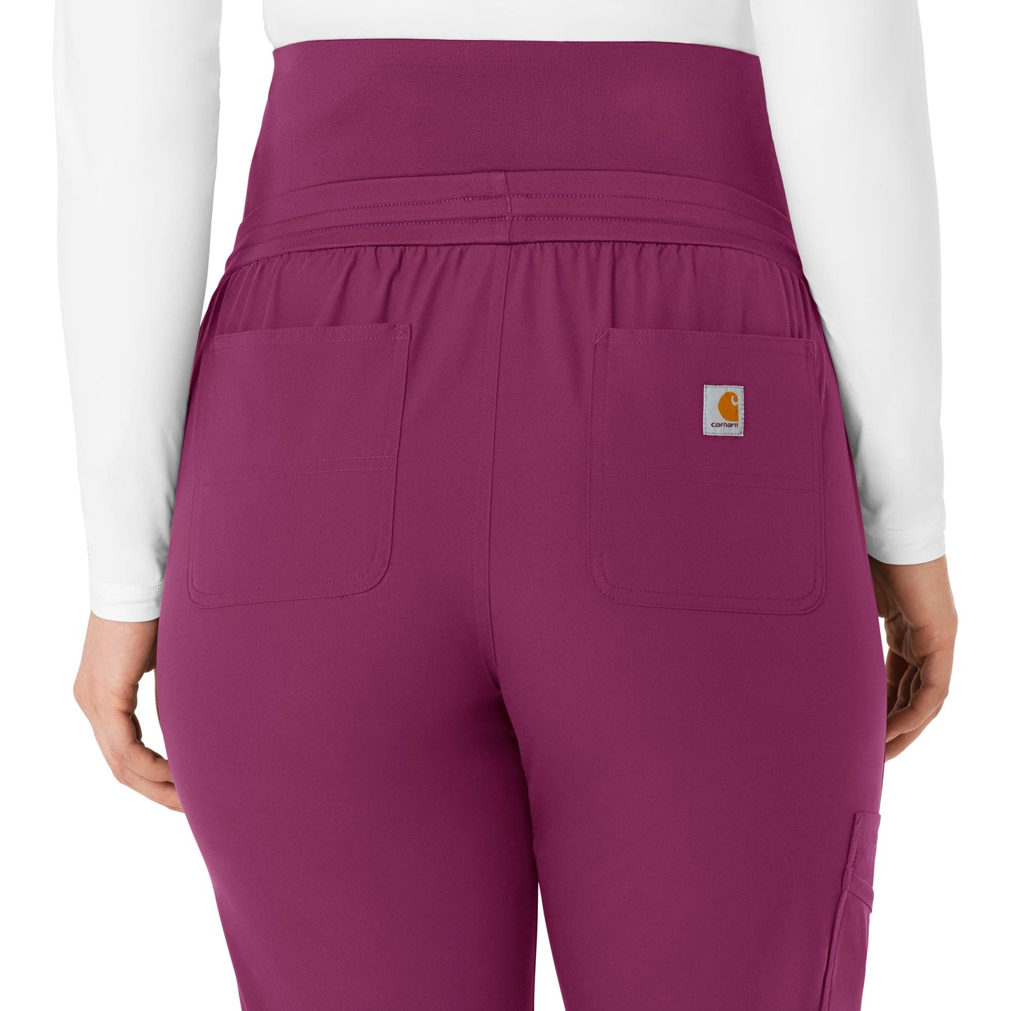 Force Essentials C54113 Maternity Jogger Scrub Pants Wine Model Image Alternate | Carhartt