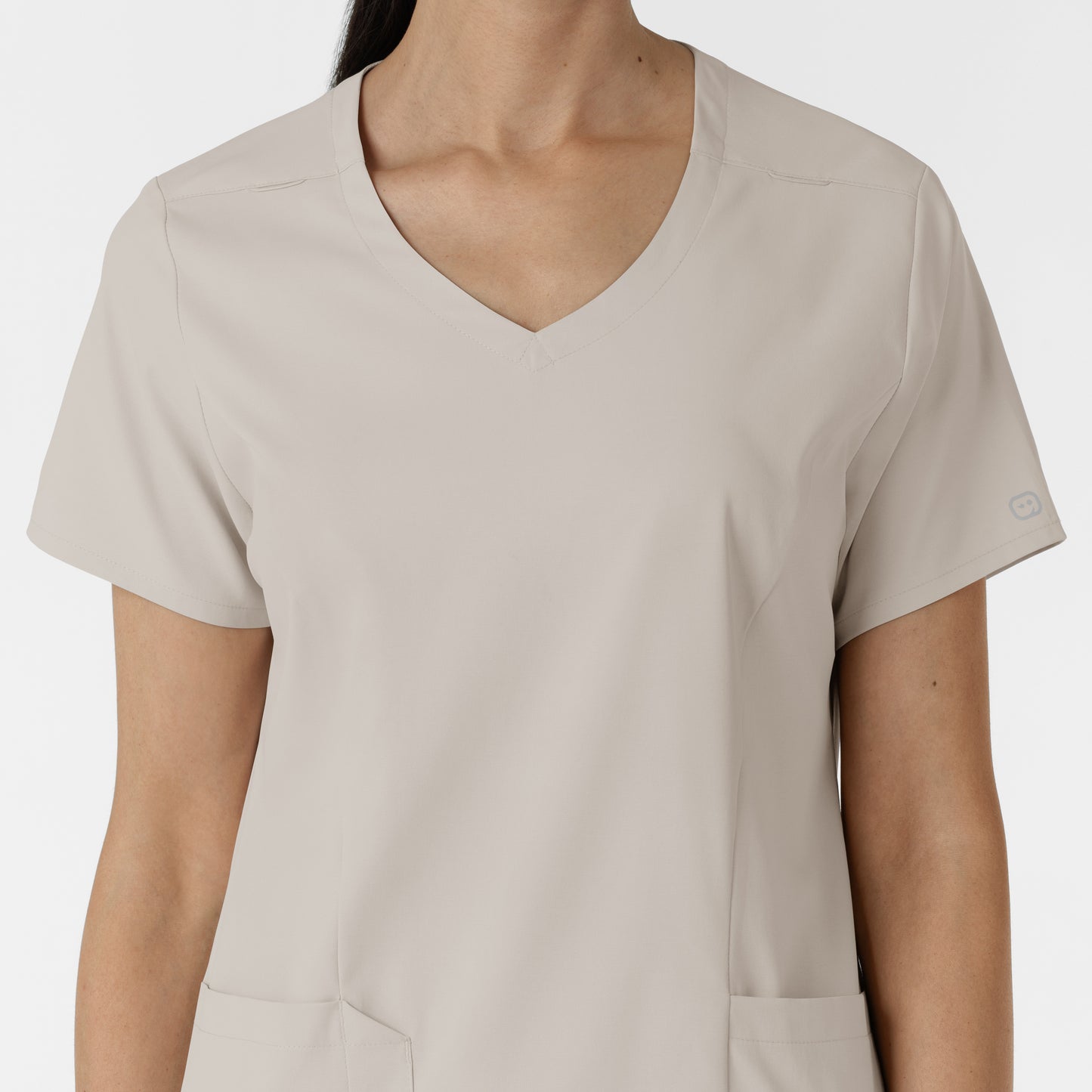 Boundless 6251 2-Pocket V-Neck Scrub Top Cloud Model Image Left Side | Wink