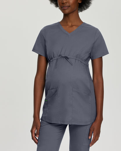 ProFlex 4399 Women's 3 Pocket V Neck Maternity Scrub Top Steel Image