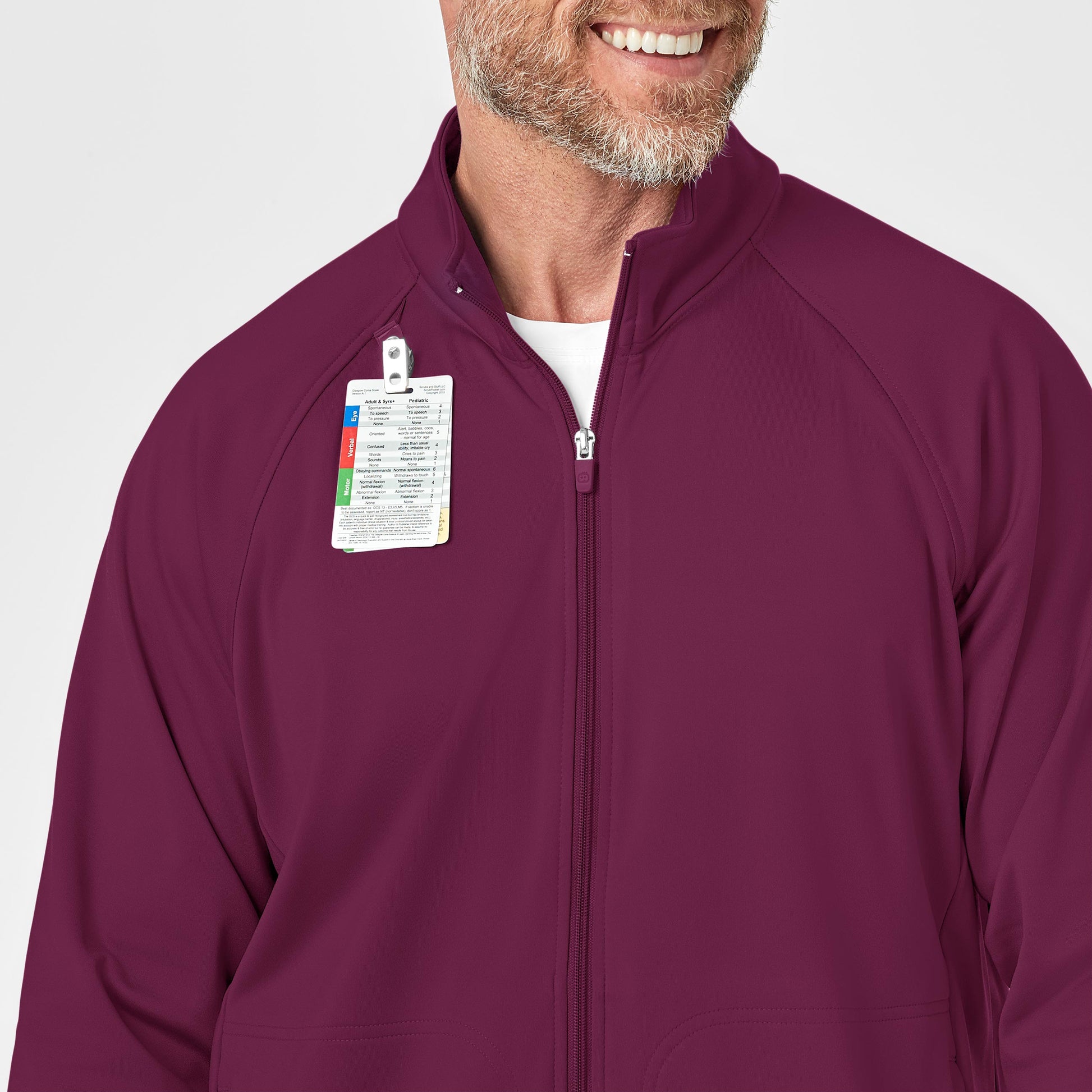 Layers 8309 Men's Fleece Full Zip Jacket Wine Model Image Alternate | Wink