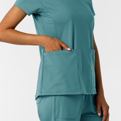 RENEW Knit 6559 Women's 2-Pocket Scrub Top Vintage Teal