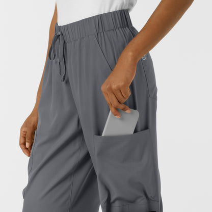 Boundless 5451 Women's Classic Wide Leg Cargo Scrub Pants Pewter