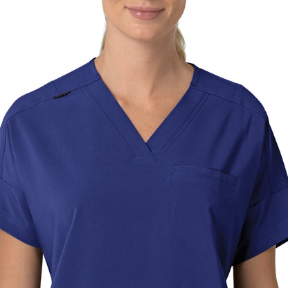 Force Cross-Flex C13110 Women's Oversized V-Neck Scrub Top Galaxy Blue