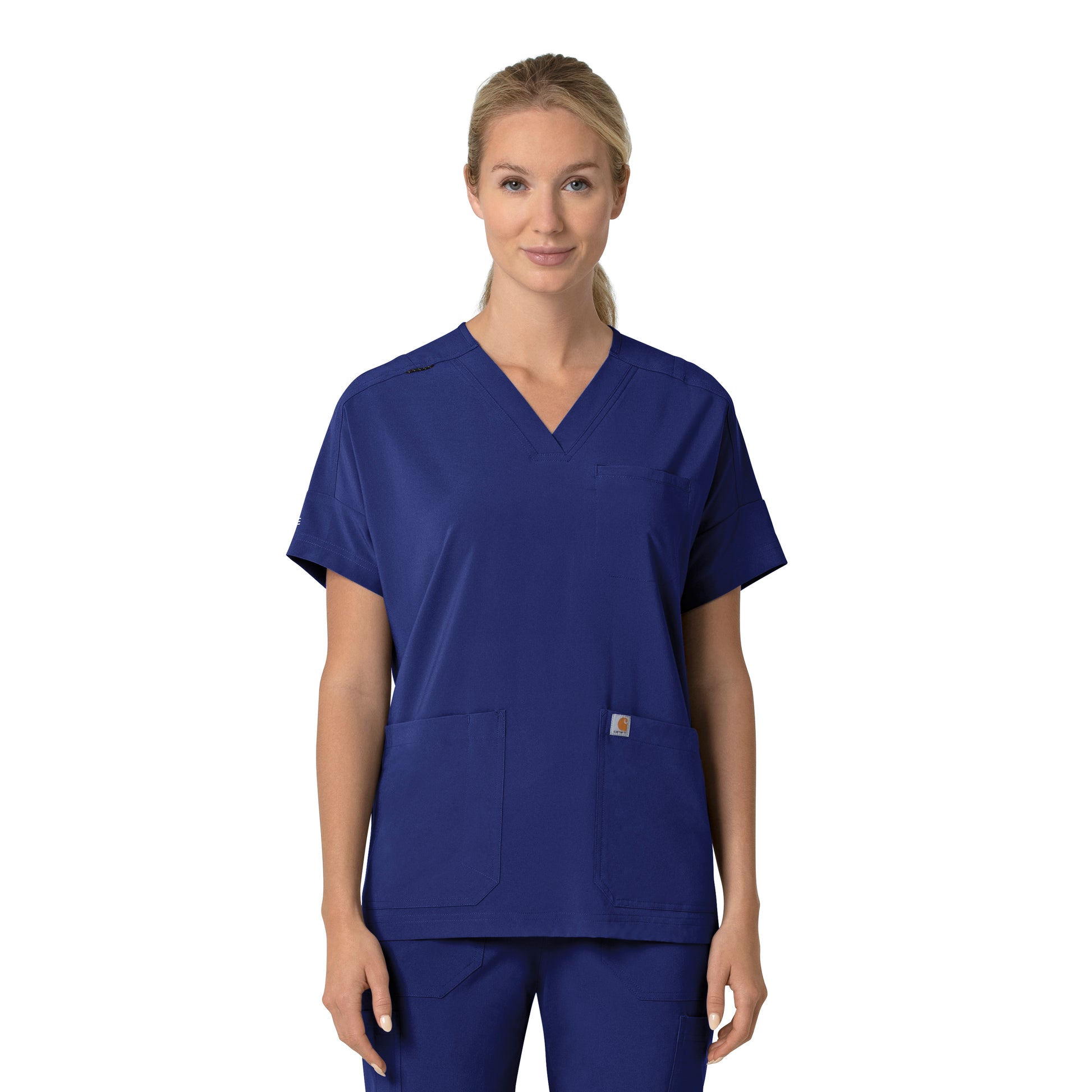Force Cross-Flex C13110 Women's Oversized V-Neck Scrub Top Galaxy Blue
