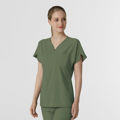 RENEW 6634 Dolman Scrub Top Olive Model Image Right Side | Wink