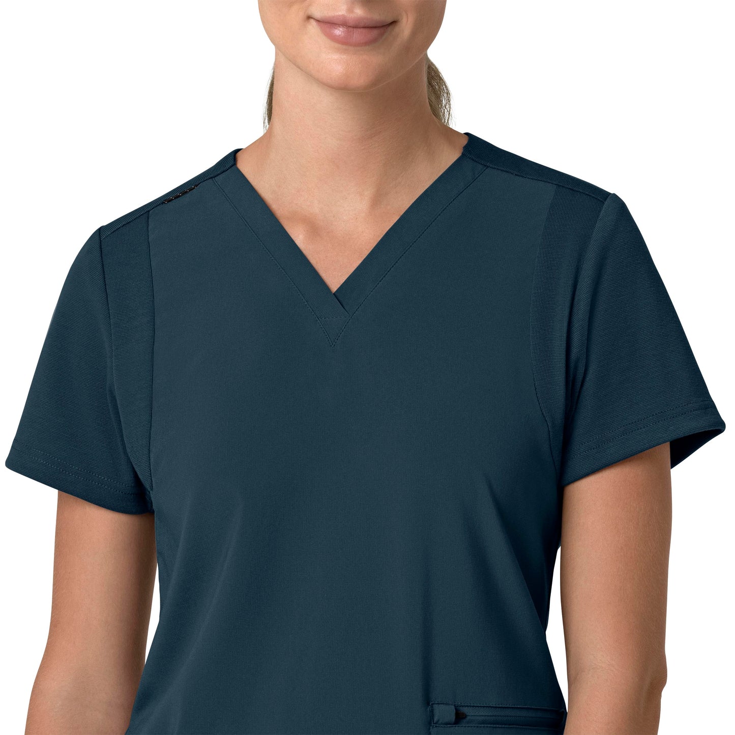 Force Cross-Flex C13210 Flex Panel V-Neck Scrub Top Navy Model Image Left Side | Carhartt