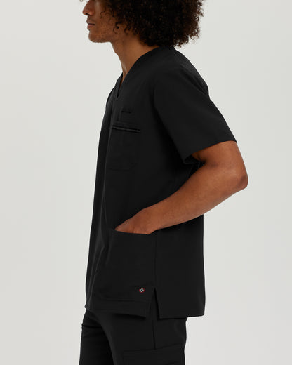 V-Tess 2207 Men's 3 Pocket V Neck Scrub Top Black Image