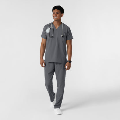 NURTUR 6380 Men's V-Neck Scrub Top Pewter