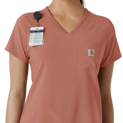 Force Cross-Flex C13410 Tuck-In Scrub Top Wildrose Model Image Alternate | Carhartt