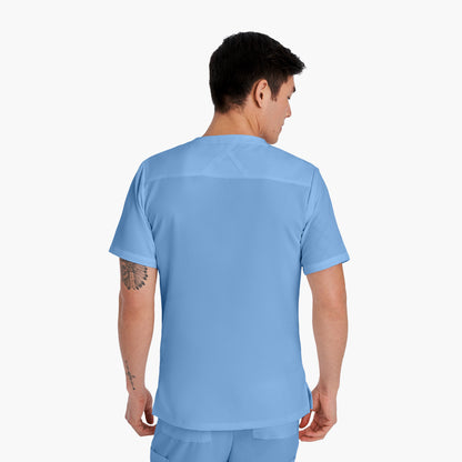 V-Tess 2207 Men's 3 Pocket V Neck Scrub Top Ceil Blue Image