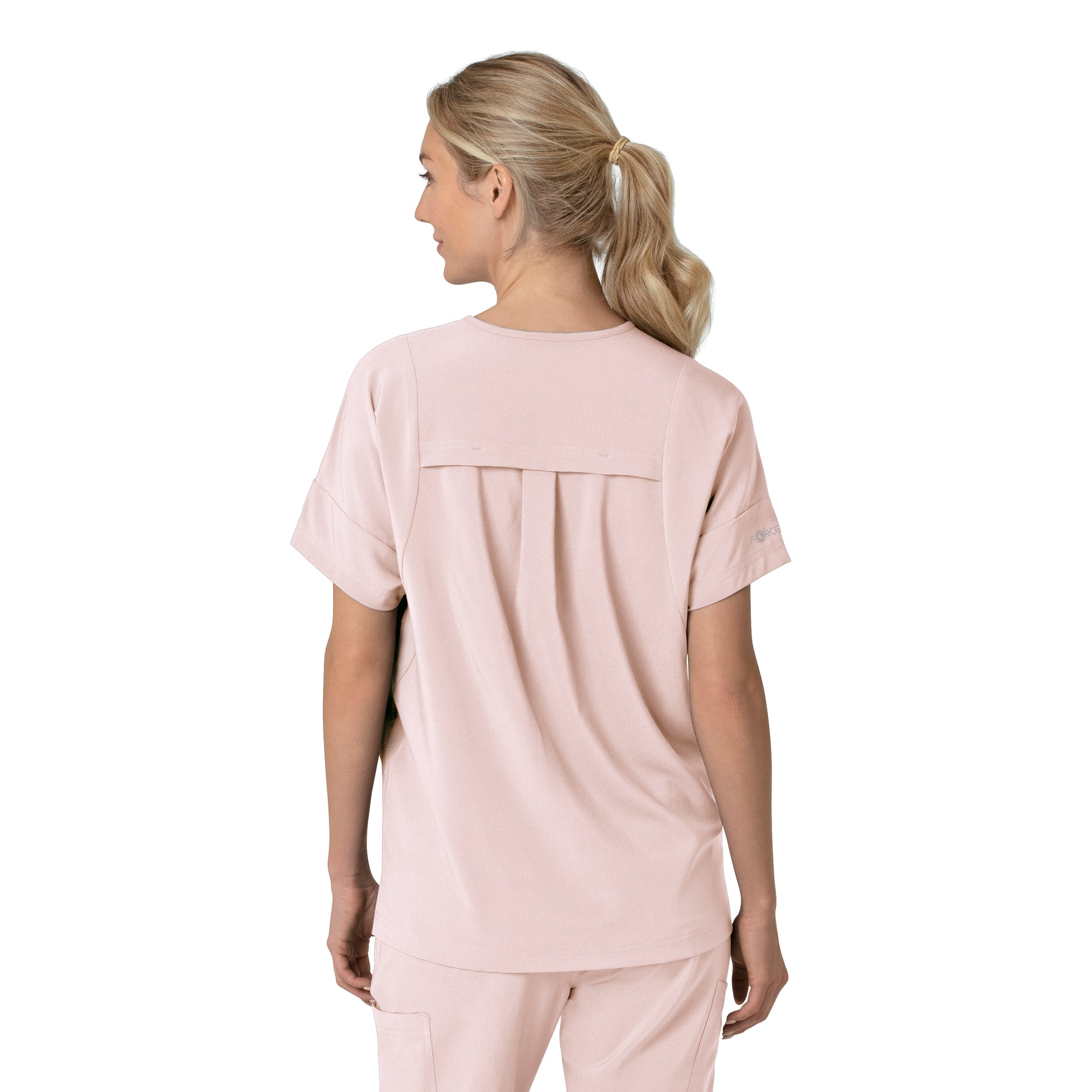 Force Cross-Flex C13110 Women's Oversized V-Neck Scrub Top Soft Rose
