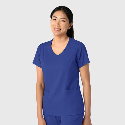 Boundless 6251 Women's 2-Pocket V-Neck Scrub Top Galaxy Blue