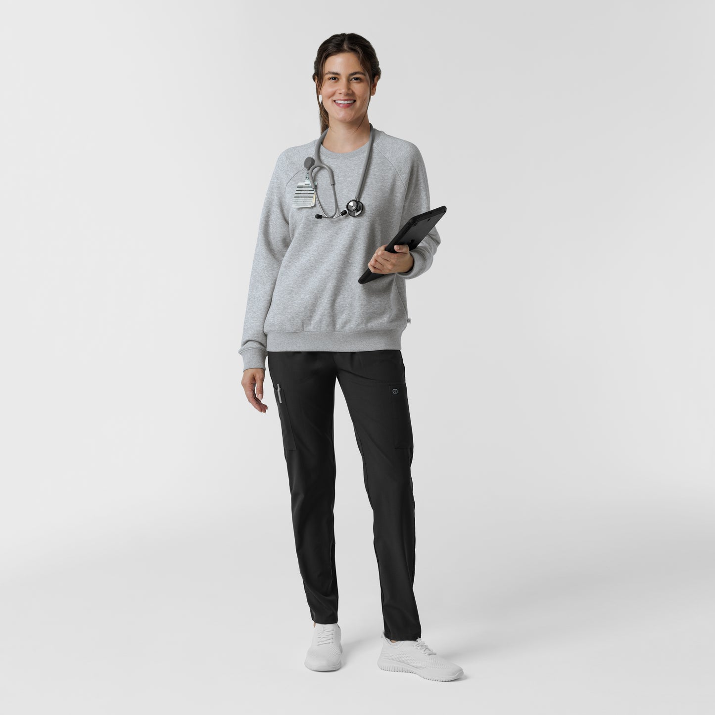 Layers 2169 Women's Pullover Sweatshirt Grey Heather