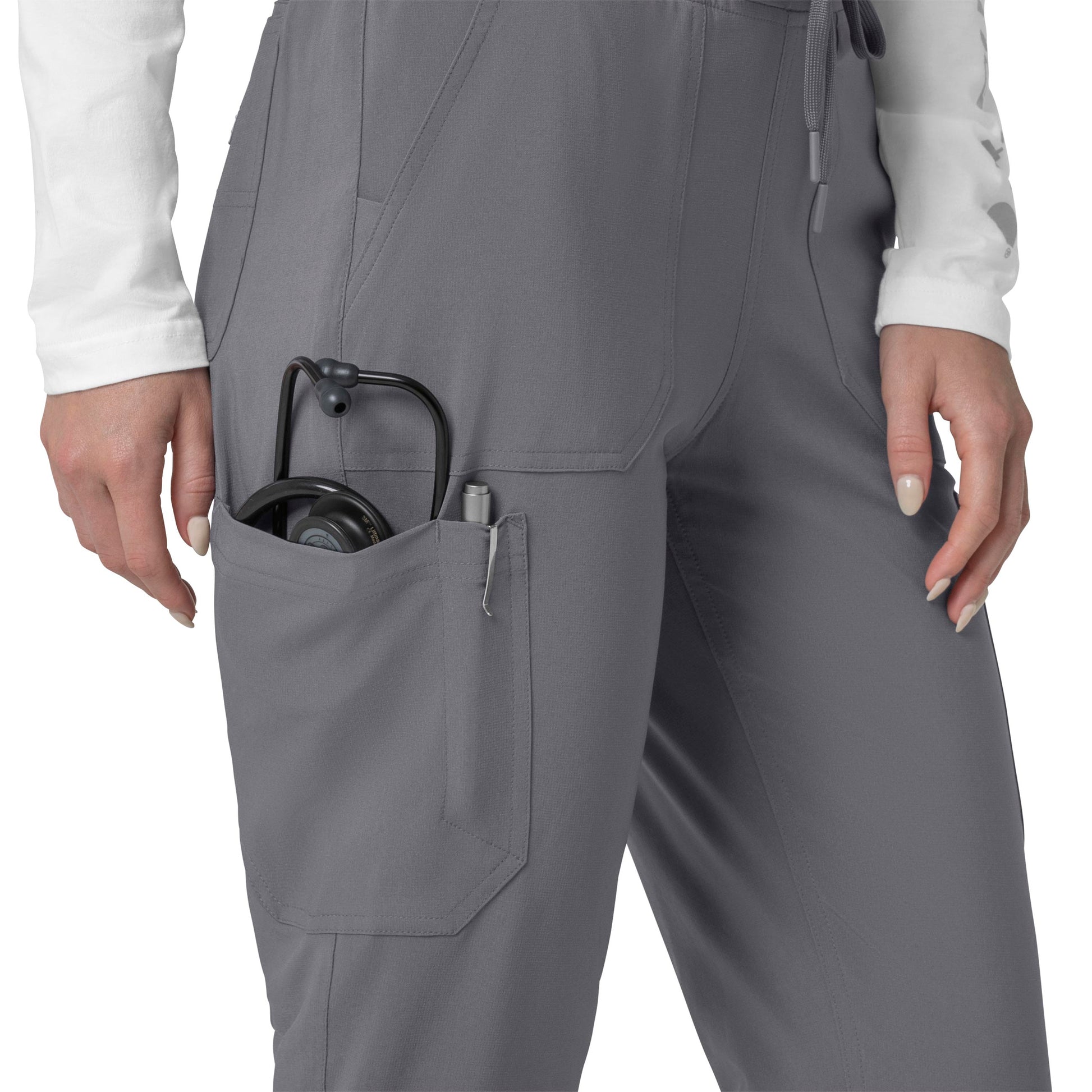 Force Cross-Flex C53110 Cargo Jogger Scrub Pants Pewter Model Image Alternate | Carhartt