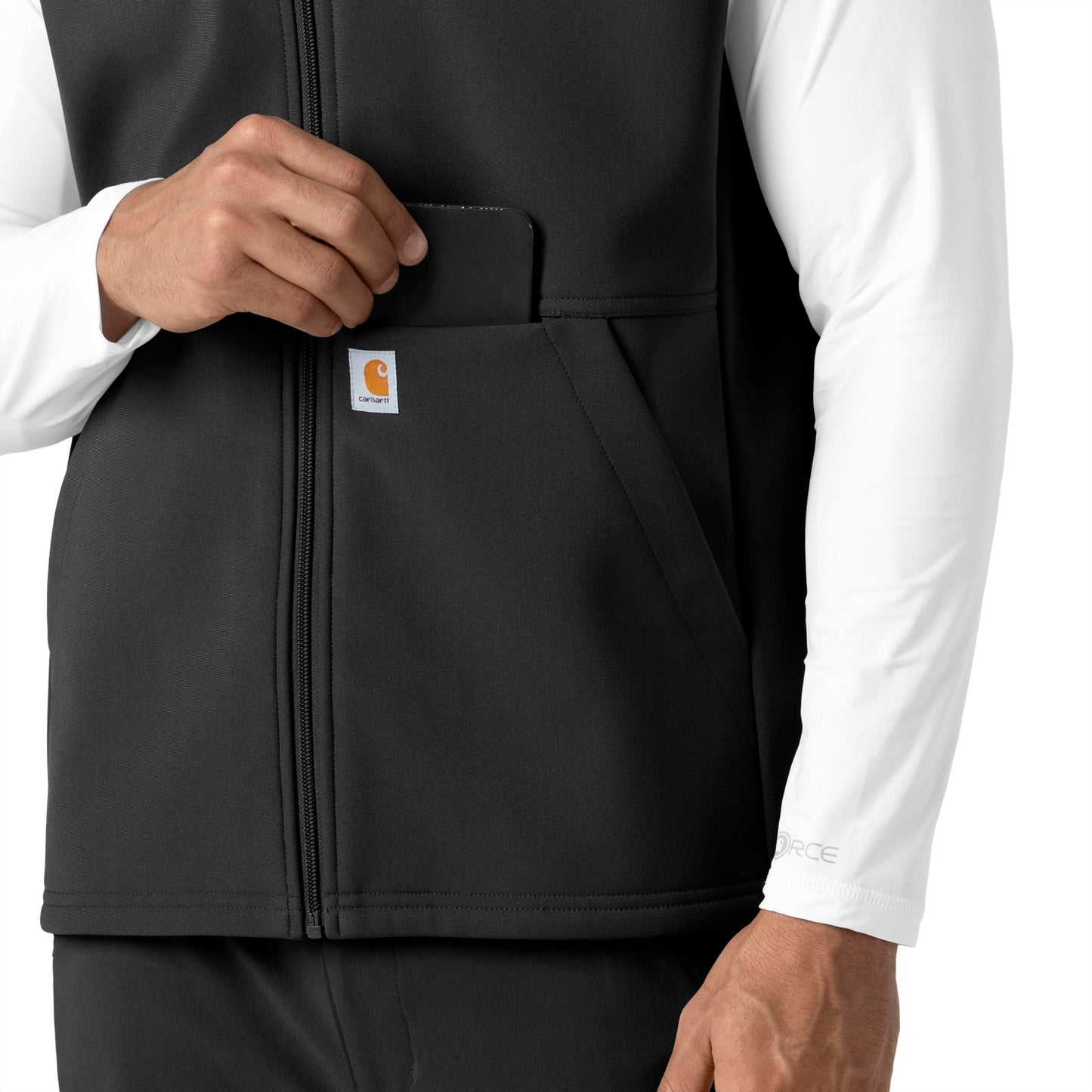 Rugged Flex C82023 Men's Bonded Fleece Vest Black Model Image Alternate | Carhartt