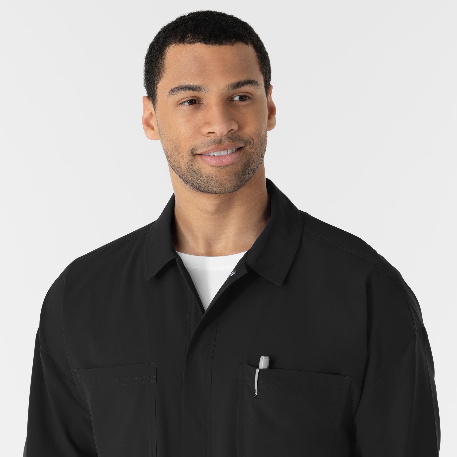 NURTUR 8380 Men’s Scrub Shirt Jacket Black
