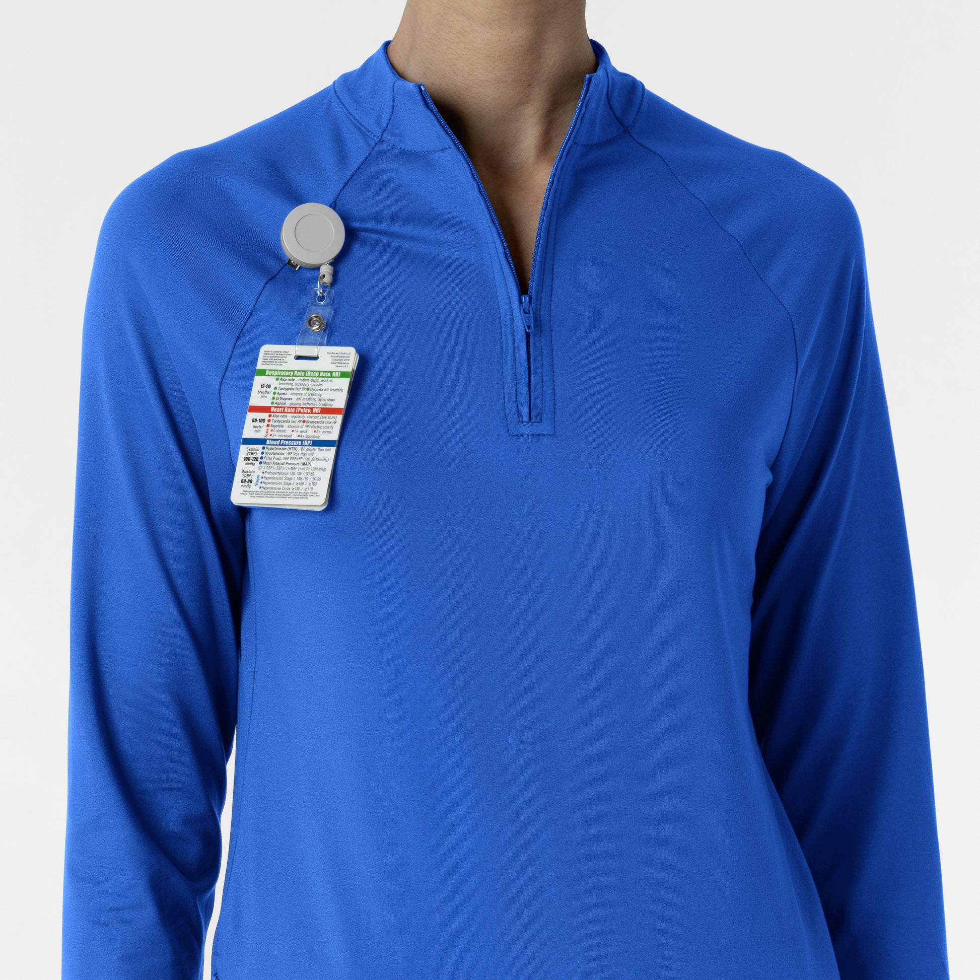 Layers 2239 Women's Watch Window Quarter Zip Scrub Top Royal