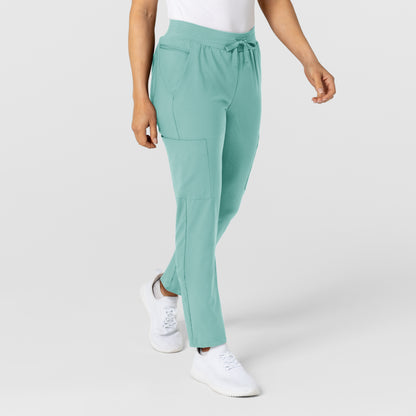 W123 5045 Flex-n-Reach Track Scrub Pants Turquoise Model Image Right Side | Wink