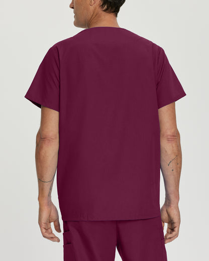 Essentials 7489 Men's 5 Pocket V Neck Scrub Top Wine Image