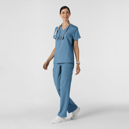 W123 5145 Women's Cargo Utility Scrub Pants Pacific Blue