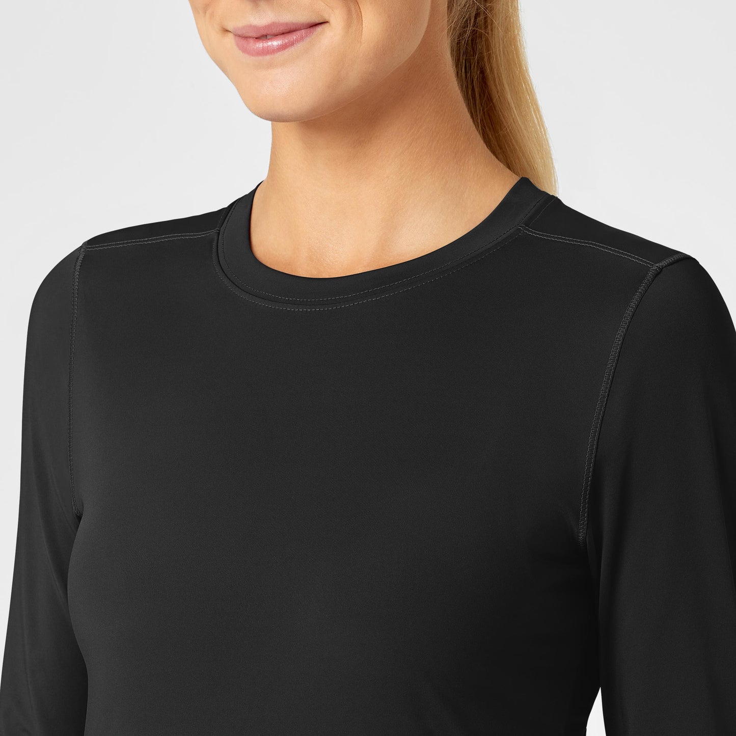 Layers 2029 Performance Long Sleeve Tee Black Model Image Left Side | Wink