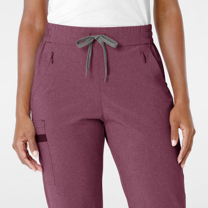 RENEW 5234 Jogger Scrub Pants Wine Heather Model Image Left Side | Wink