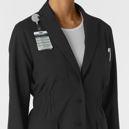 Layers 8166 Women's Blazer Short Lab Coat Black