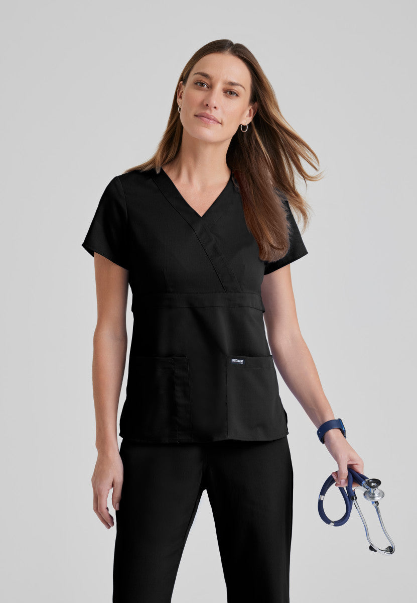 Greys Anatomy 4153 Riley Scrub Top Black