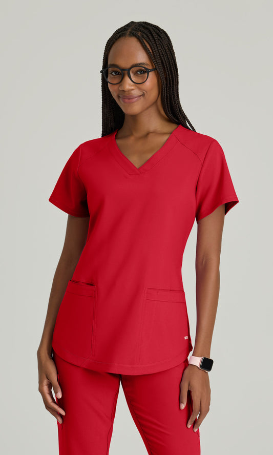 Grey's Anatomy Evolve GSST180 Rhythm Scrub Top True Red