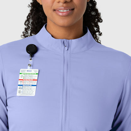 Boundless 8151 Warm Up Scrub Jacket Ceil Blue Model Image Left Side | Wink