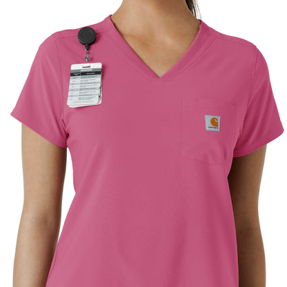 Force Cross-Flex C13410 Women's Tuck-In Scrub Top Electric Fuschia