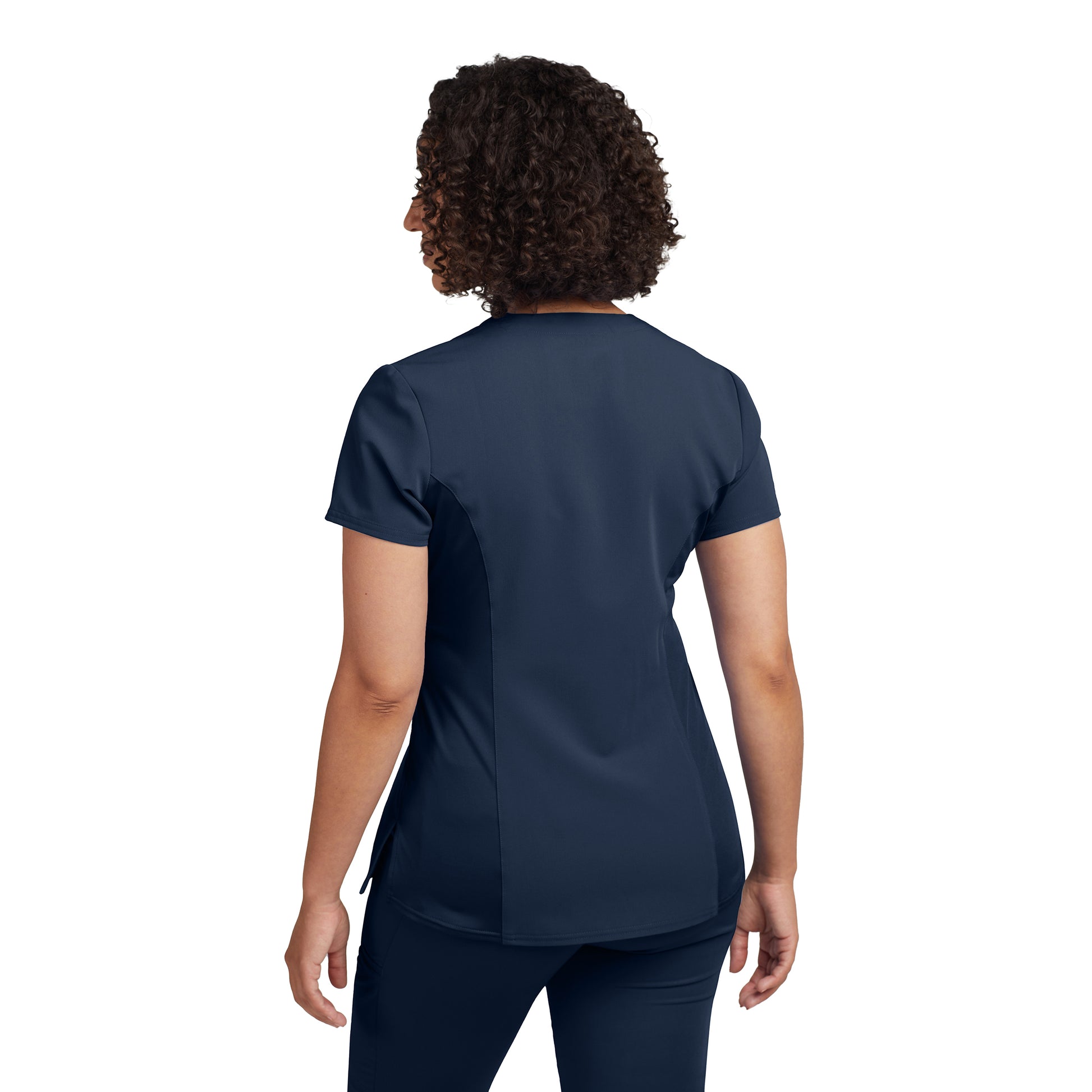 V-Tess WT134 Women's 3 Pocket V Neck Scrub Top Navy Image