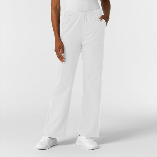 NURTUR 5180 Women's Straight Leg Cargo Scrub Pants White