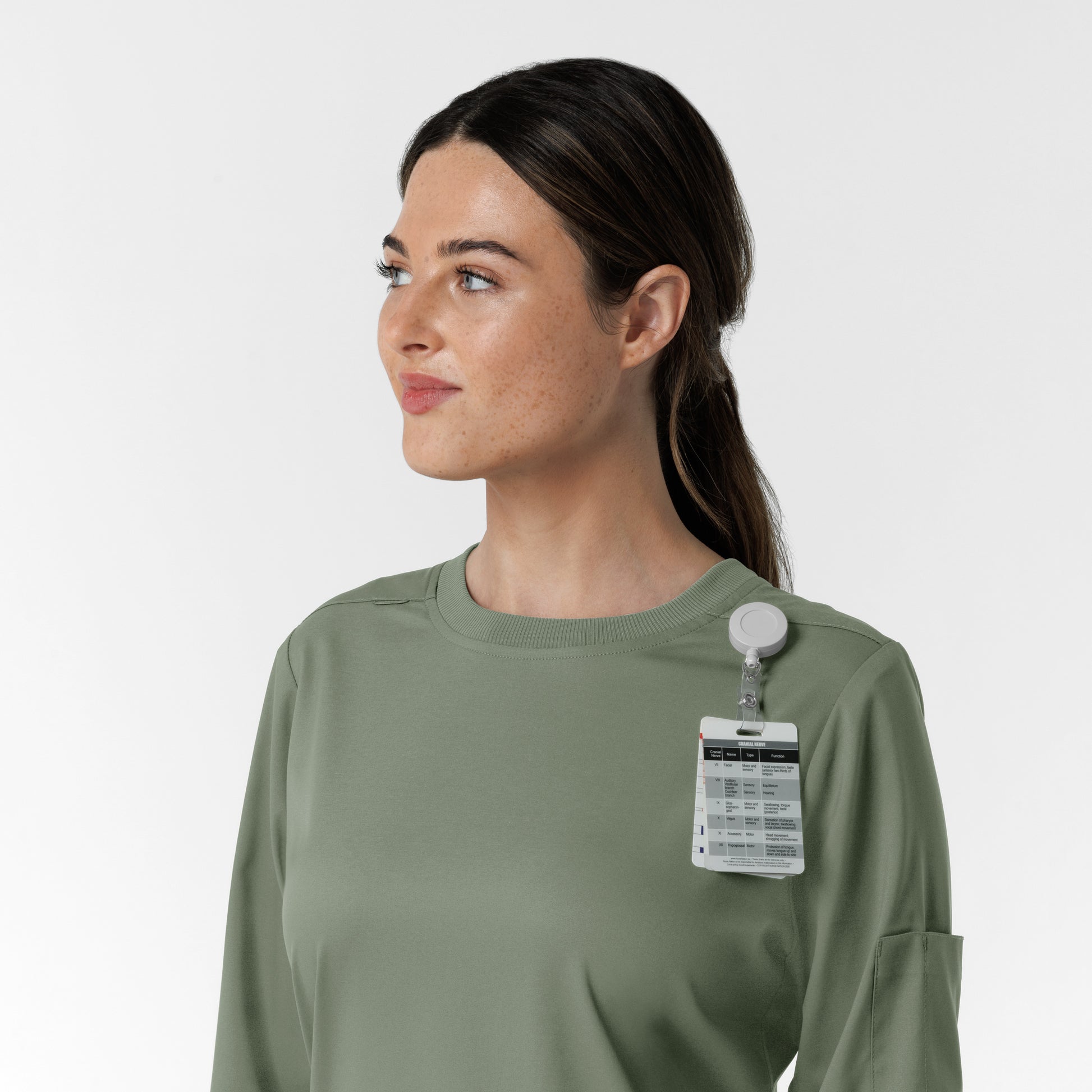 Boundless 6551 Women's Classic Long Sleeve Scrub Tee Sage