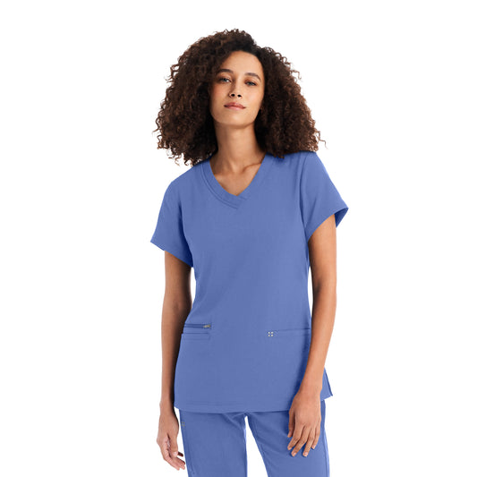 CRFT WT127 Women's 3 Pocket V Neck Scrub Top Ceileste Image