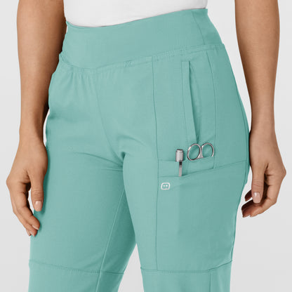 W123 5555 Comfort Waist Cargo Jogger Scrub Pants Turquoise Model Image Alternate | Wink