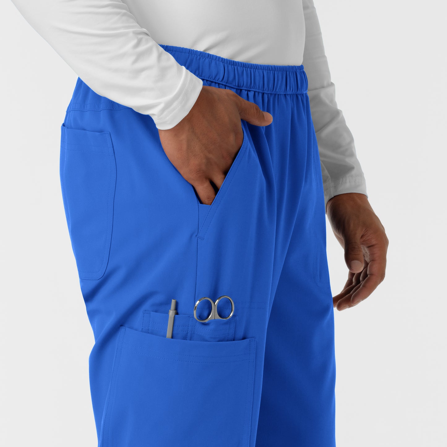 NURTUR 5380 Men's Straight Leg Cargo Scrub Pants Royal