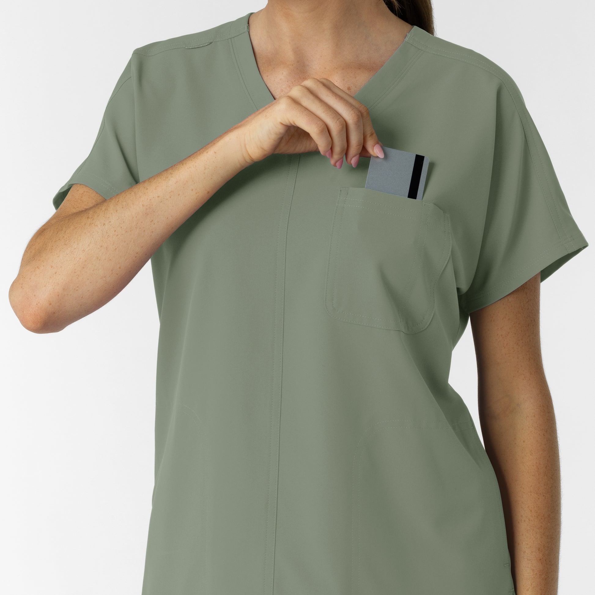NURTUR 6280 Women's Drop Shoulder Tunic Scrub Top Sage