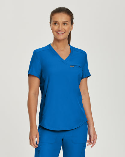 Forward LT101 Women's 2 Pocket V Neck Scrub Top Royal Image