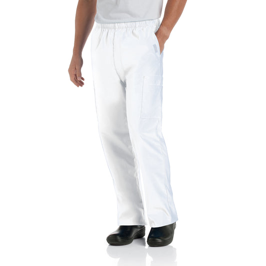 Essentials 8555 Men's Cargo Scrub Pants White Image